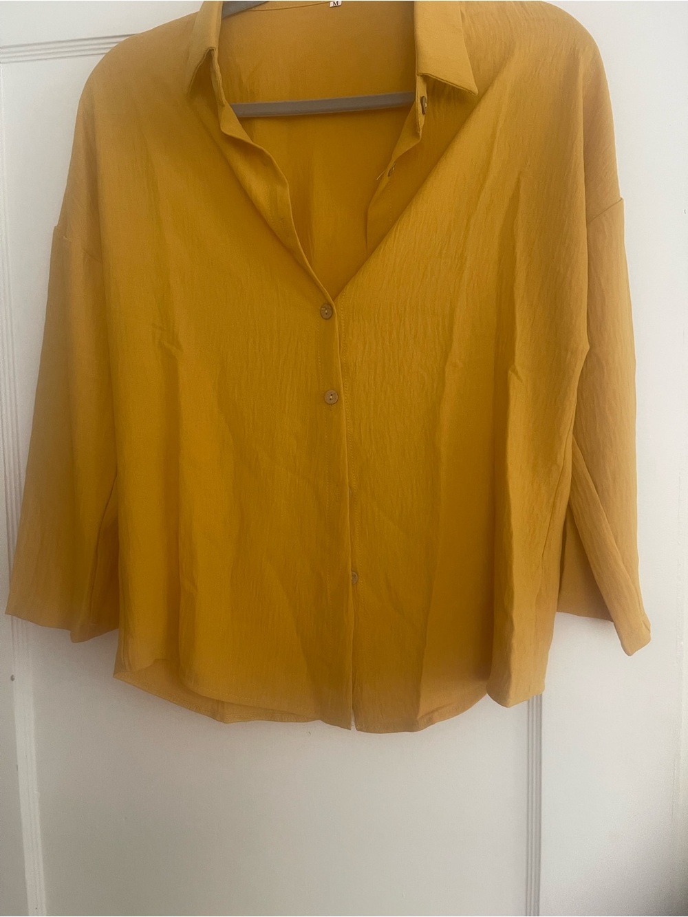 Relaxed Mustard Button-Front Women's Shirt